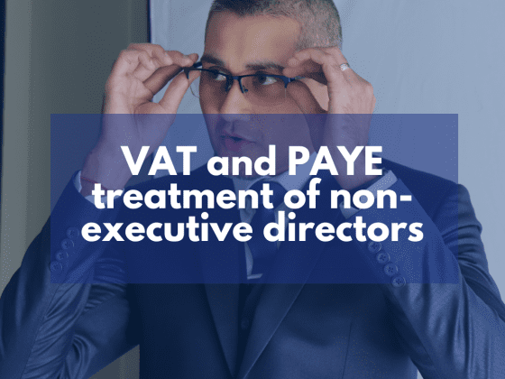 VAT and PAYE treatment of non-executive directors