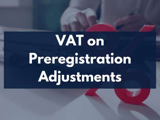 VAT on Preregistration Adjustments